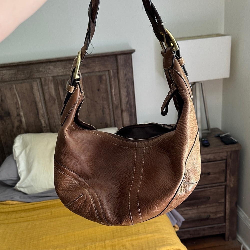 Coach Rich Brown Leather Hobo Bag